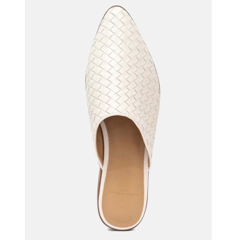 MARC FISHER LTD Garren Pointed Toe Mule Ivory Leather